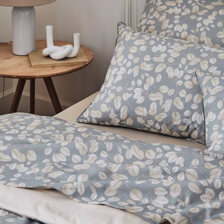 Camif Taie Oreiller Coton Percale Lison Gris Tradilinge New