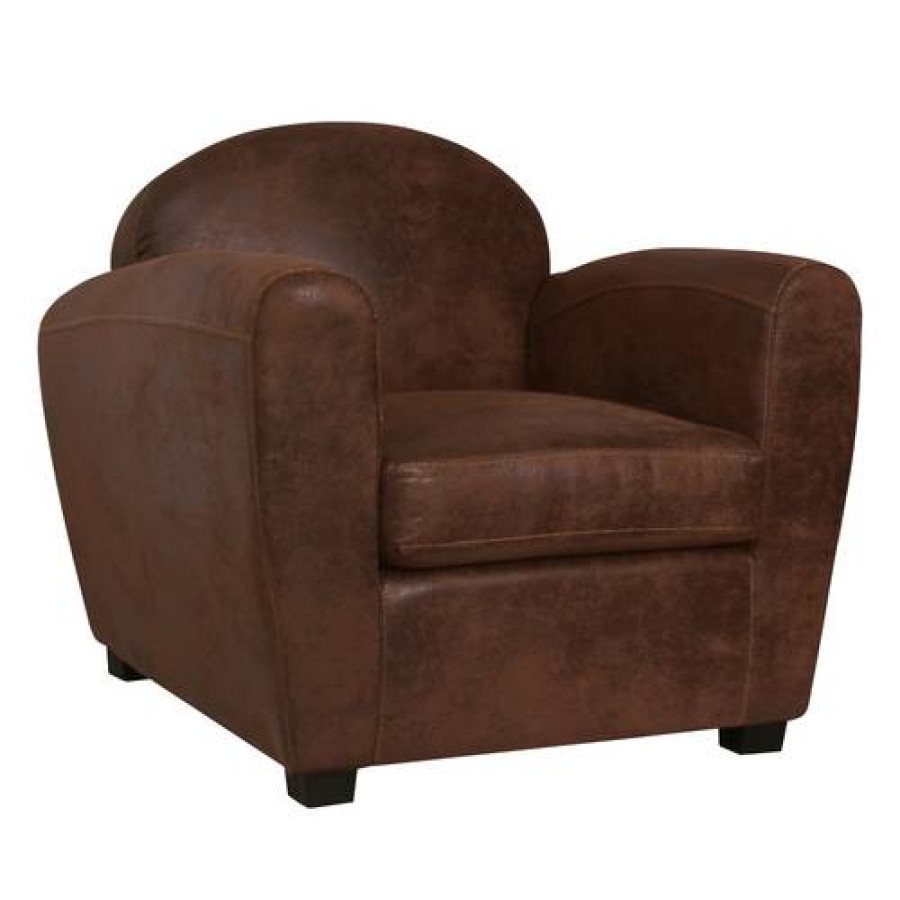 Camif Fauteuil Microfibre Aspect Cuir Vieilli Owen Online