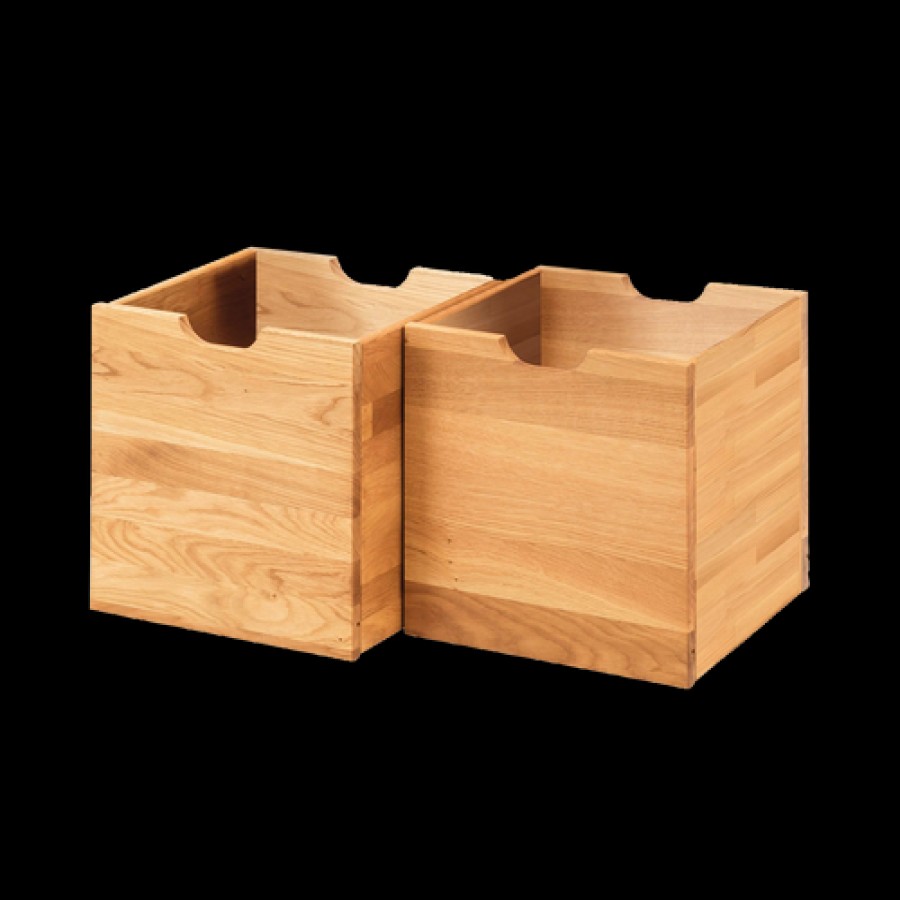 Camif Lot De 2 Cubes De Rangement En Hetre Massif Cyriel Best