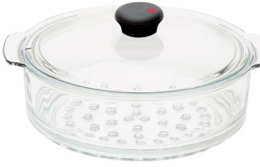 Camif Cuit Vapeur Verre 24 Cm Avec Couvercle Cookway Cristel Hot