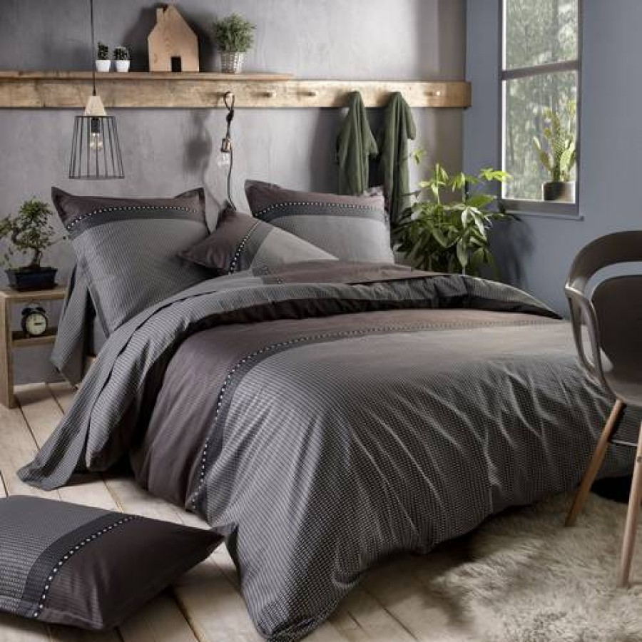 Camif Drap Housse Satin De Coton Enzo Noir Tradilinge New