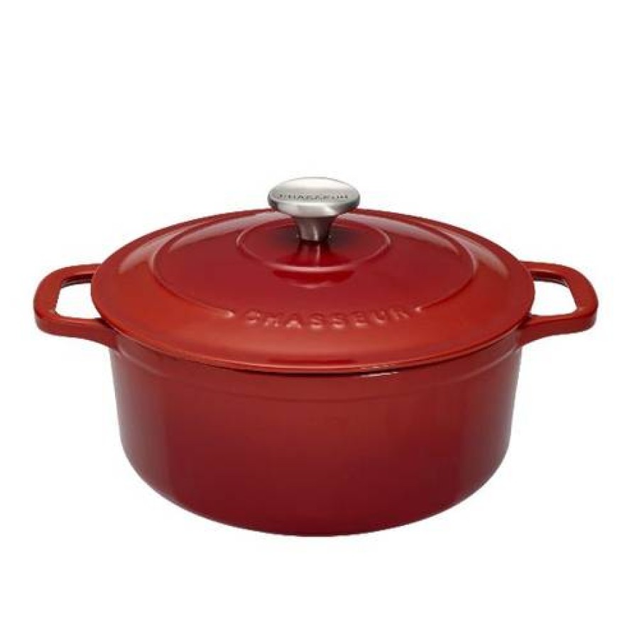 Camif Cocotte En Fonte Ronde Chasseur 20 Cm Rouge Rubis New