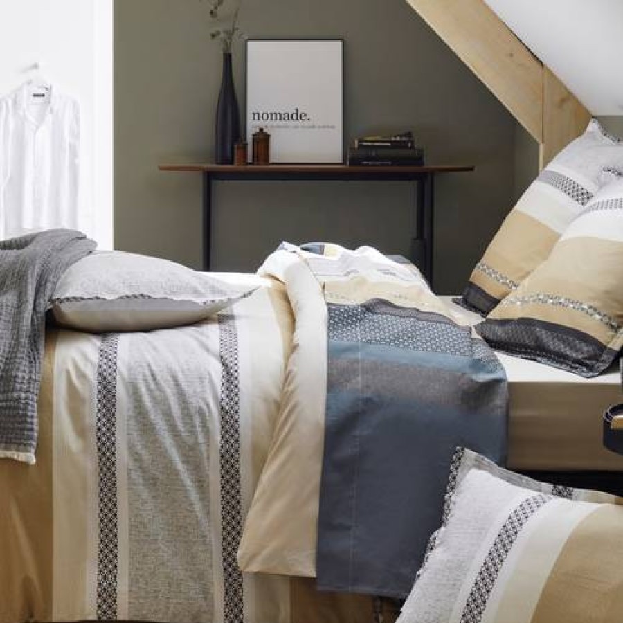 Camif Housse De Couette Percale Marlow Acier Tradilinge Clearance