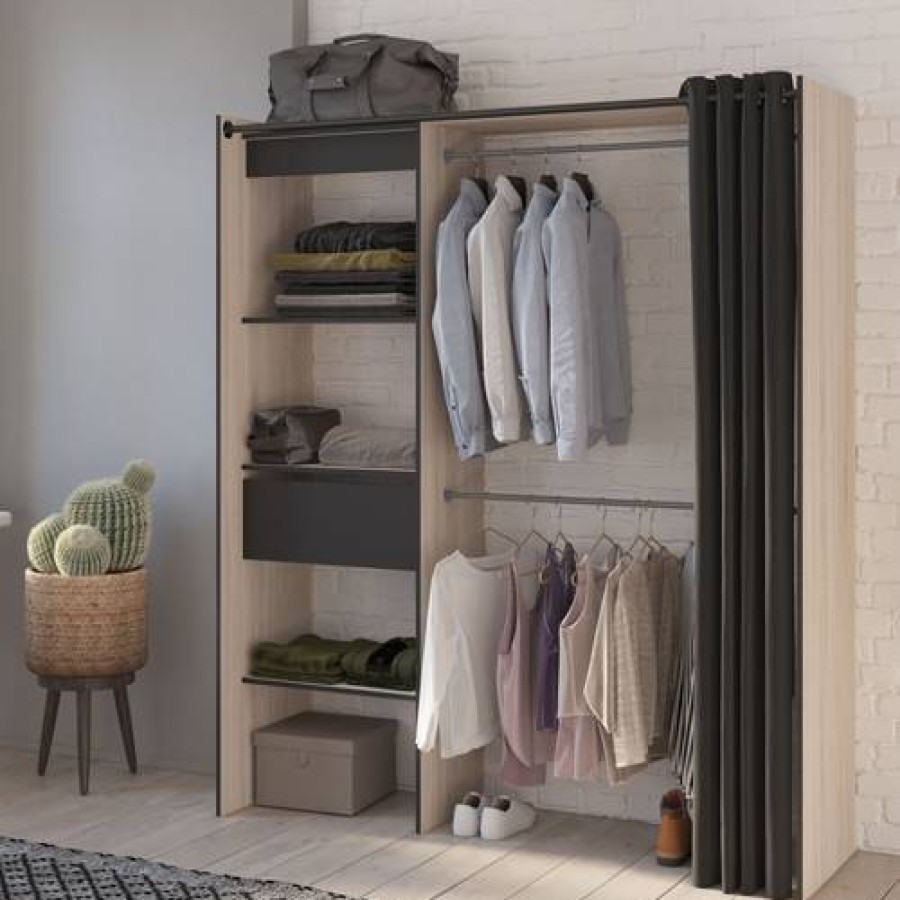 Camif Armoire Extensible Dompierre Chene/Noir Clearance