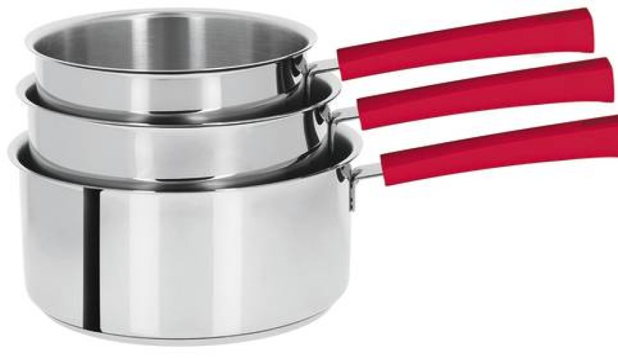 Camif Set 3 Casseroles Cristel Mutine Poignee Fixe Framboise Best