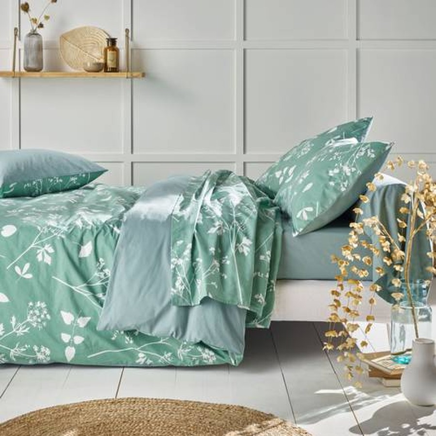 Camif Taie D'Oreiller Percale Bio Helen, Celadon, Camif Edition New