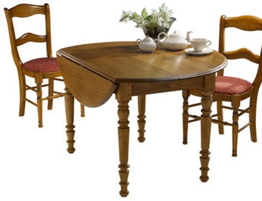 Camif Table Ronde A Volets 90 Leonnie, Tilleul New