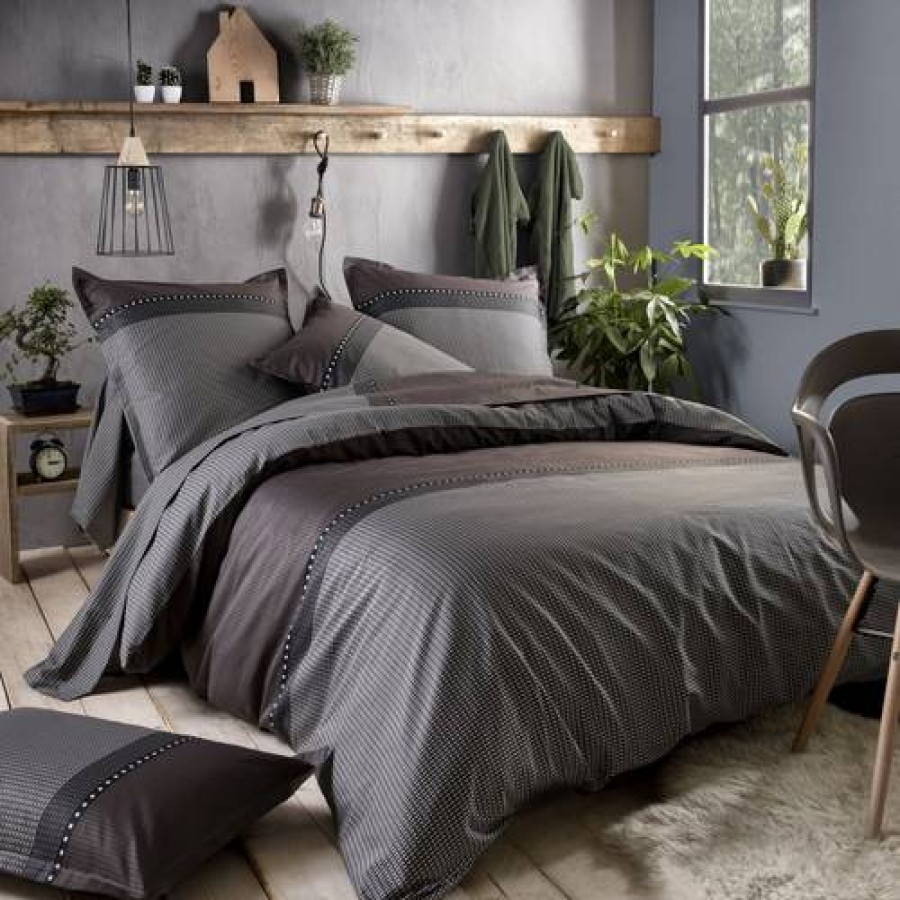 Camif Housse De Couette Satin De Coton Enzo Noir Tradilinge Best