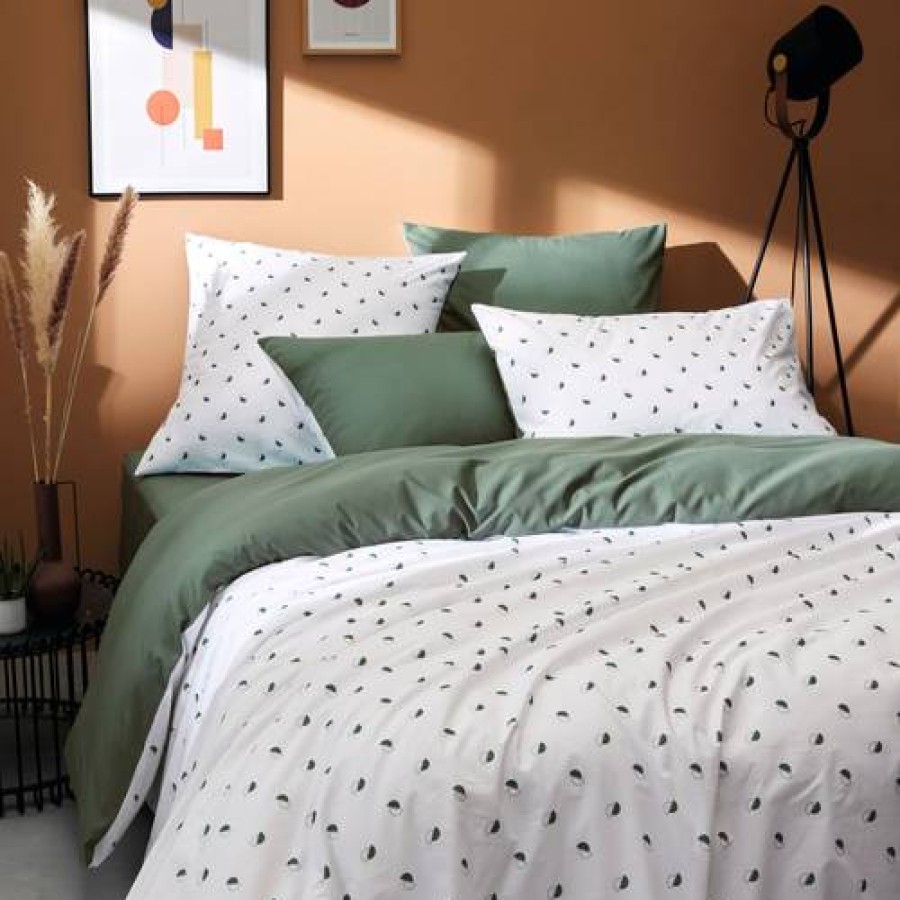 Camif Housse De Couette Percale Alex Kaki Tradilinge New