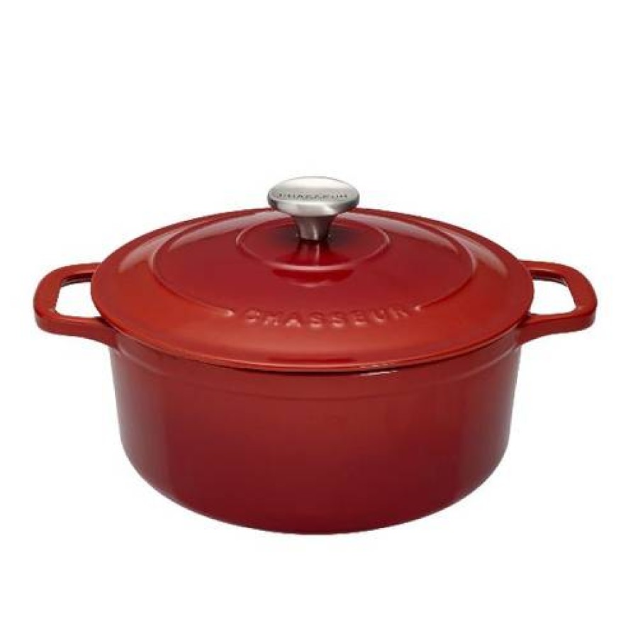 Camif Cocotte En Fonte Ronde Chasseur 24 Cm Rouge Rubis Hot