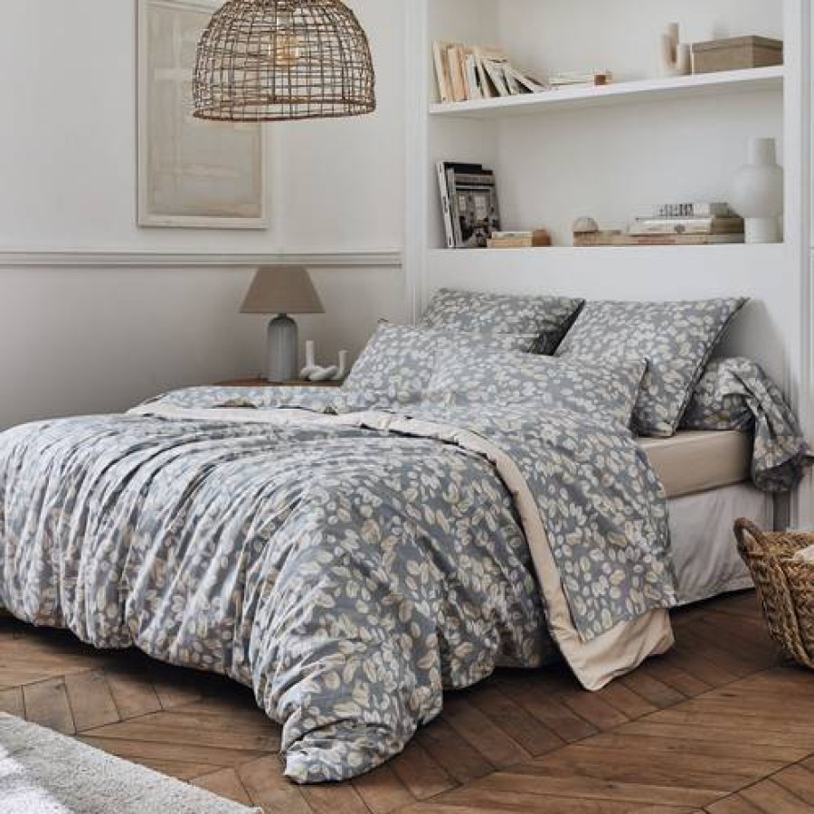 Camif Housse De Couette Coton Percale Lison Gris Tradilinge Clearance