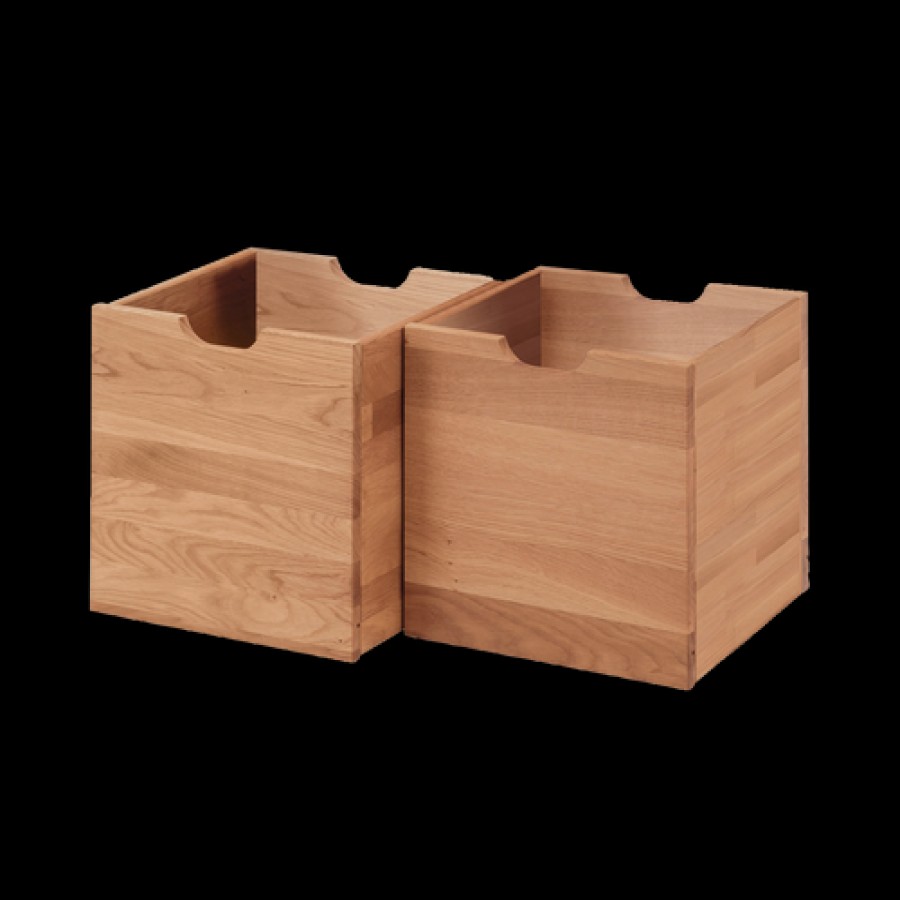 Camif Lot De 2 Cubes De Rangement En Chene Massif Cyriel Wholesale