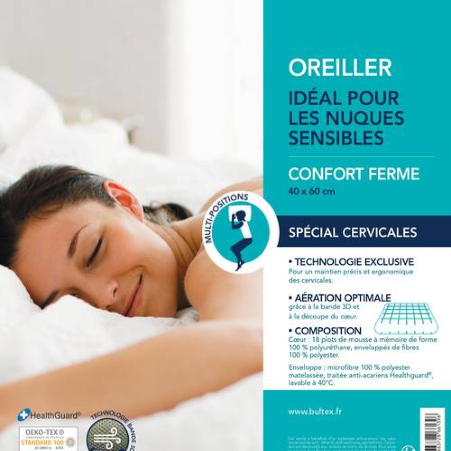 Camif Oreiller Ferme En Mousse A Memoire De Forme Special Cervicales Bultex Best