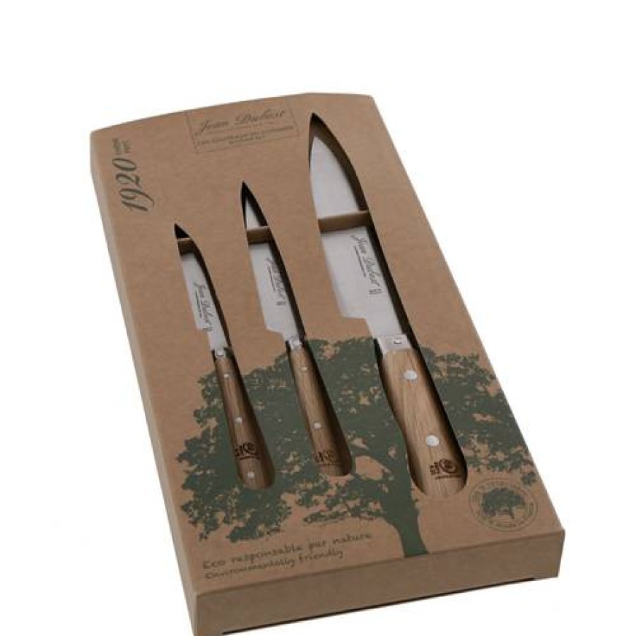 Camif Coffret De 3 Couteaux De Cuisine Manche Chene Jean Dubost Hot