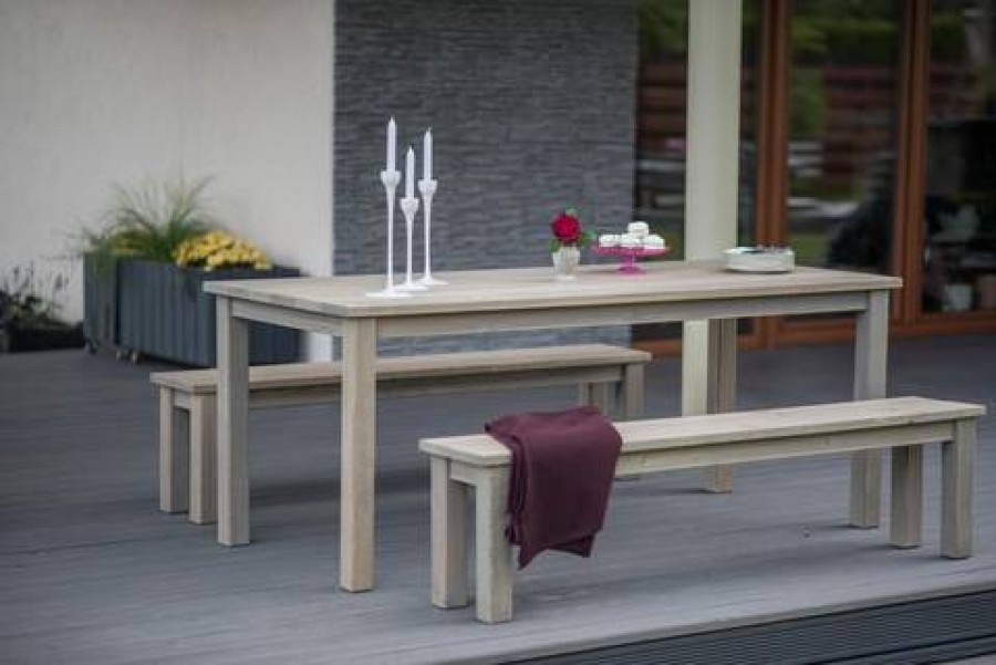 Camif Table 178 X 78 Cm Avec Deux Bancs En Bois Eleonore Ekju Hot